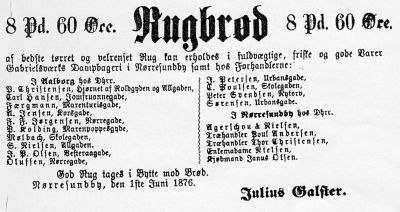 Annonce i Aalborg Stiftstidende, 27. juli 1876
